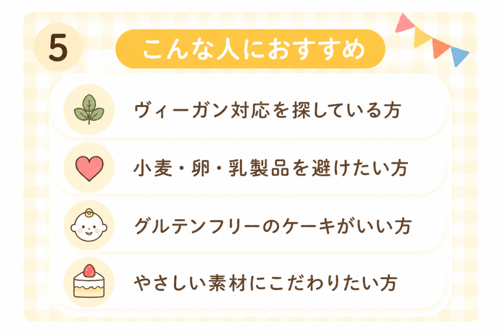松竹園ケーキはこんな人におすすめ・ヴィーガンの方